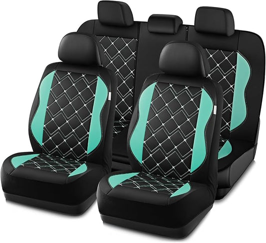 Road Comforts Seat Covers, Premium Leather Car Seat Covers Full Set for Women Girls,Airbag Compatible, Automotive Seat Covers Universal Fit Most Cars,Vans,Truck,SUV