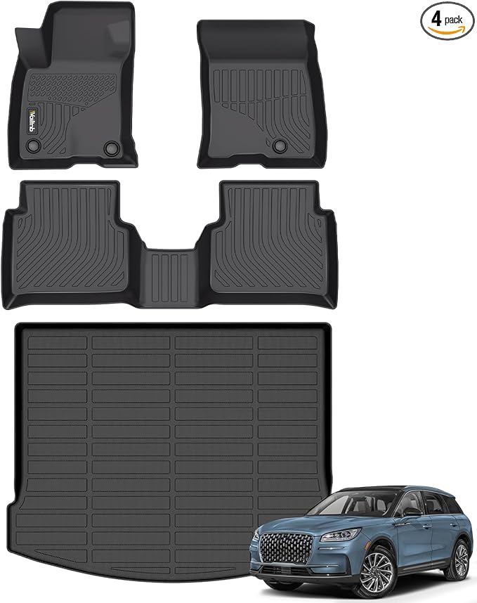 Wailtnb-All Weather Floor Mats & Cargo Liner for Lincoln Corsair 2020-2025 Liners (Not for Plug-in Hybrid) Custom Fit Lincoln Corsair 2020-2025 Waterproof Durable Easy to Clean Accessories