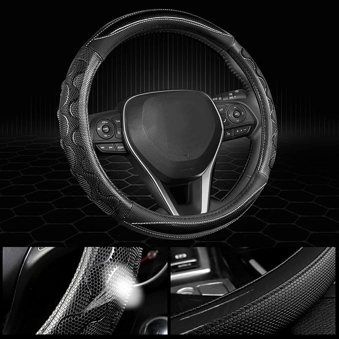 GIANT PANDA Steering Wheel Cover for Toyota Tacoma,4Runner,Tundra,Sequoia, Large Size - Black