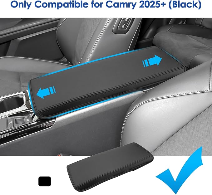 2025 2026 Camry Accessories Center Console Cover for Toyota Camry (LE/SE/Nightshade/XLE/XSE), Waterproof&Comfy Leather Armrest Cover 2026 2025 Camry Accessories
