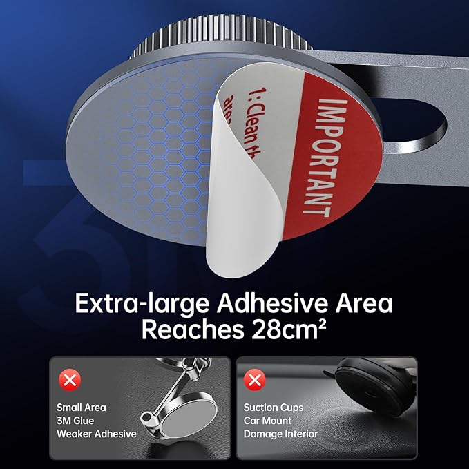 SYNCWIRE Fits MagSafe Car Mount for Universal Dashboard & Tesla Screen,Kevlar Silver Magnetic Phone Holder for Car,Super Stable Magnetic Car Phone Mount for iPhone 17 Pro Max 16 15 14 13 12&All Phones