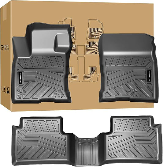 Floor Mats & Trunk Mat for 2021-2024 2025 Ford Bronco Sport Only Fit Sport Version(Non Hybrid) TPE All Weather Protection 2 Rows Car Floor Liners