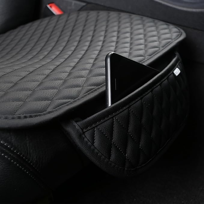 West Llama Pu Leather Car Seat Bottom Covers Protectors Include 1 Rear Bench Seat Cover Universal Fit 90% Vehicles,Black