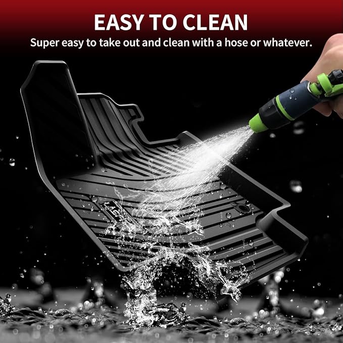 LASFIT Floor Mats for Toyota Highlander 2020-2025 2026 8-seat (Not for Hybrid) All Weather TPE Custom fit Floor Liner for Highlander car mats, Front and Rear 2 Row Mats.