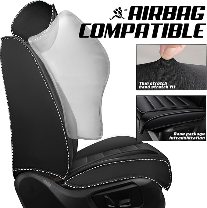 Seat Cushion Cover Custom Fit for Toyota Venza 2009-2025 Waterproof Leather Seat Protectors Soft Touch, Compatible Airbag Auto Interior Covers (Full Set, Classic Black)