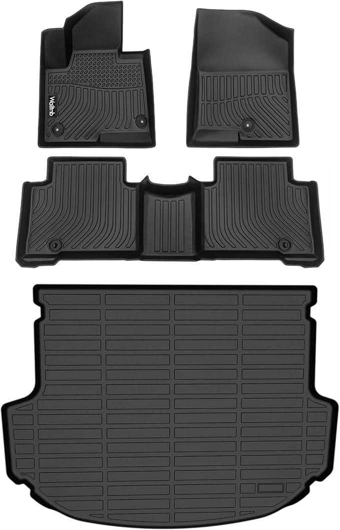 Wailtnb-Car Floor Mats & Cargo Liner Custom for 2013-2018 Hyundai Santa Fe Sport Durable All Weather Protection Floor Liner Full Set Santa Fe Sport Accessories Black