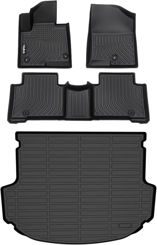 Wailtnb-Car Floor Mats & Cargo Liner Custom for 2013-2018 Hyundai Santa Fe Sport Durable All Weather Protection Floor Liner Full Set Santa Fe Sport Accessories Black