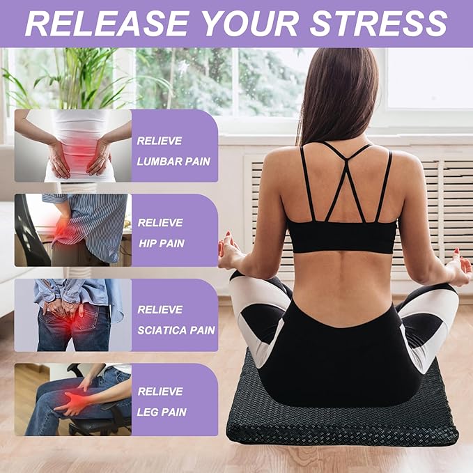 Gel Seat Cushion for Long Sitting - 16.5" x 14.5" x 2.4" (Extra Thick＆Soft) Gel Cushion for People Over 180 lbs, Pressure Relief Cushion for Office Chair, Egg Cushions for Wheelchair, Seat Pad for Car