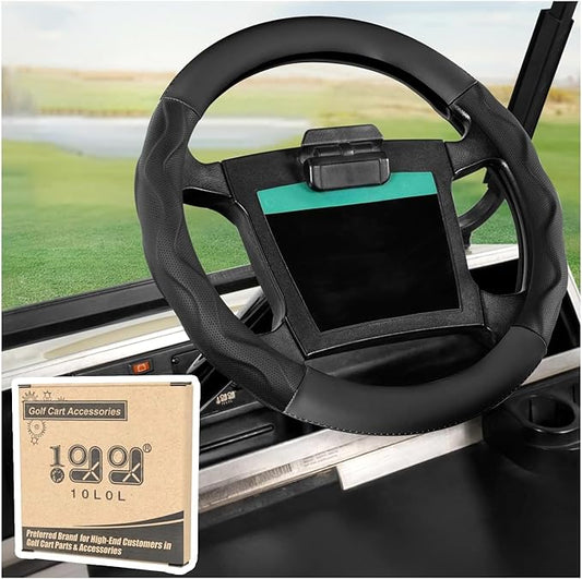 10L0L Golf Cart Steering Wheel Cover for Yamaha, Club Car DS & Precedent, 14 Inch Black