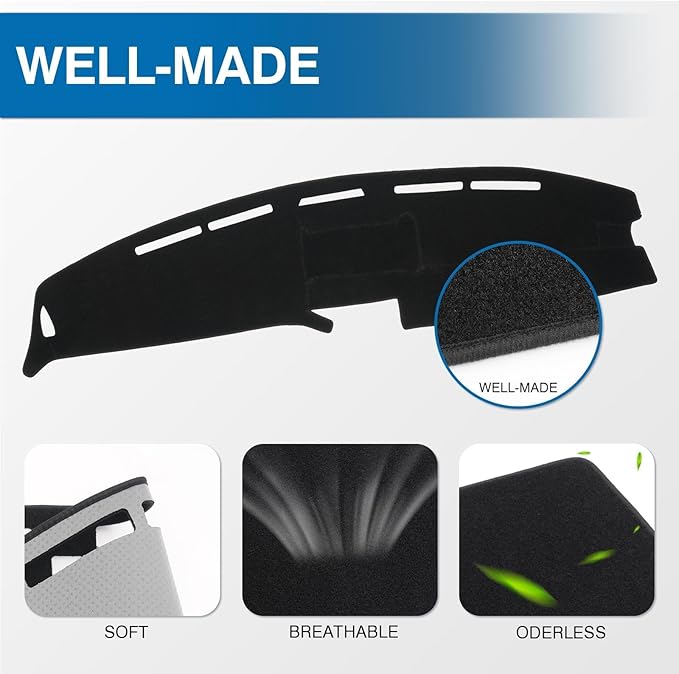 KUST Car Dash Cover for Ford F-150 F-250 F-350 1992-1996 Pickup Truck Polyester Dashboard Cover Non-Slip Interior Accessories for Ford F150 Custom Fit Dashboard Mat Sunshade No Glare Black