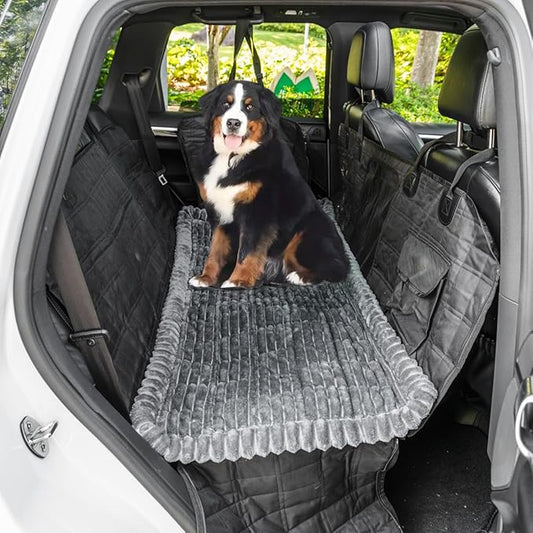 Non-Slip Dog Bed Mat for Car, Fuzzy Backseat Pet Mat, Travel Pet-Friendly Seat Cover for Cars, Compatible with Backseat Extenders and Seat Protectors 24.8x54 inch
