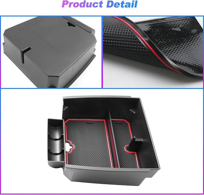 SXCY for 2023-2025 Chevy Colorado/GMC Canyon Center Console Organizer for Chevrolet Colorado Accessories 2024 2025 Canyon Console Tray 2024 2026 Colorado Armrest Console Organizer(Red)