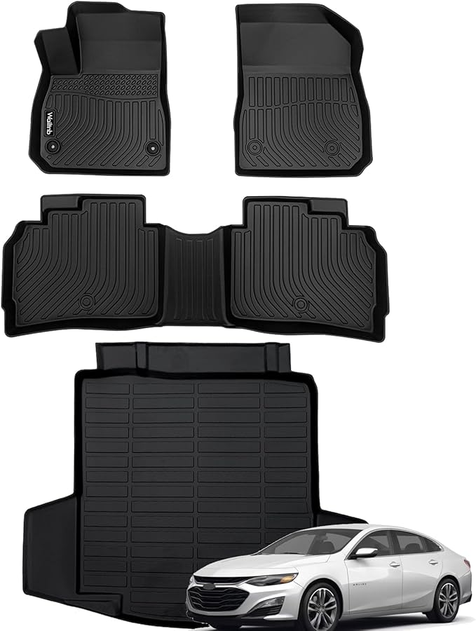 Wailtnb-Floor Mats & Cargo Liner Set for Chevy Malibu 2016-2025 All Weather Car Mat Waterproof Trunk Liner Full Set Chevrolet Malibu Accessories 2025