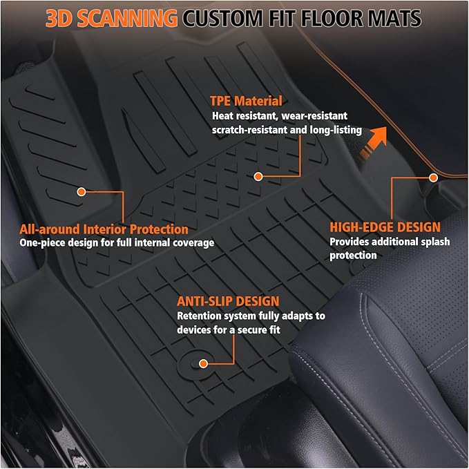 All Weather Floor Mats Cargo Liner for 2025 2026 Toyota 4Runner 7 Seats (SR5/Limited), TPE Rubber Floor Liners Anti-Slip Full Set Automotive Mats for 2025 2026 4Runner Accessories (Not for Hybrid/EV)