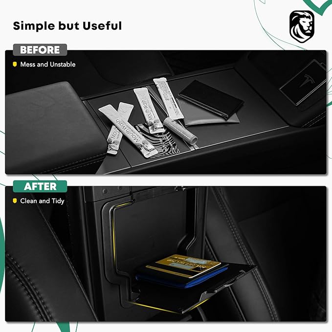 YHTAUTO Armrest Hidden Storage Box Fit 2024 2025 Tesla Model 3 Highland, Center Console Organizer Tray Compartment Storage w/One-Touch Open Refreshed Interior Accessories 1PC