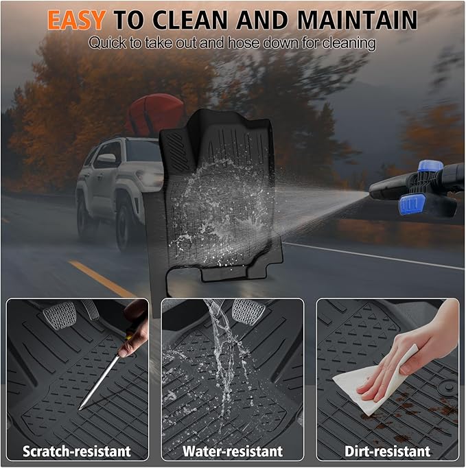 All Weather Car Floor Mats for 2025 2026 Toyota 4Runner 7 Seats (SR5/Limited), TPE Rubber Floor Liners Anti-Slip Full Set Automotive Mats for 2025 2026 Toyota 4Runner Accessories (Not for Hybrid/EV)