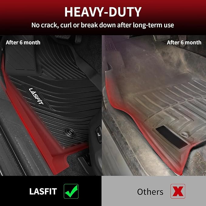 LASFIT Floor Mats for Toyota Corolla Sedan 2020-2026, All Weather TPE Custom Fit Car Mats for Toyota Corolla Accessories 1st & 2nd Row Floor Liners, Easy to Clean, Odorless, Black