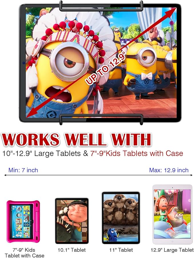 WONNIE 2 Pack Car Headrest Holder for 10-12.9" Large Size Tablets