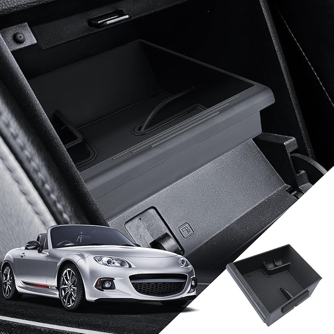for Mazda MX-5 Center Console Organizer 2006-2014 Mazda MX-5 Miata NC Accessories Armrest Tray Middle Storage Box Insert Container Durable ABS Plastic