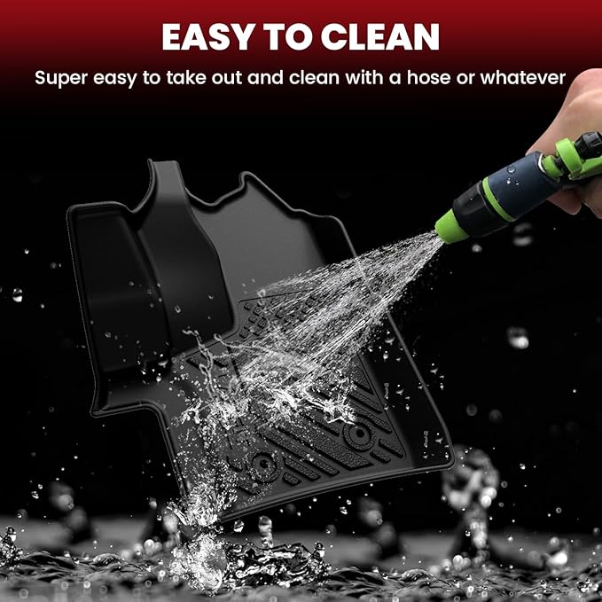 LASFIT Front Floor Mats for 2022-2025 2026 Ford Transit 150/250/350/350HD Vinyl Floor(Not for Transit Connect) All Weather Protector TPE Van Floor Liners for Transit Cargo/Passenger/Crew Vans, Black