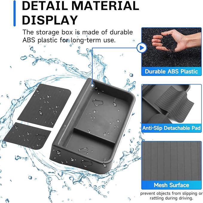 SXCY 2PCS for 2025 Ford Explorer Screen Back Tray + Center Console Organizer(Red Mat) for Ford Explorer 2025 Accessories Console Tray for 2025 Ford Explorer Dashboard Organizer 2025 Explorer Accessory