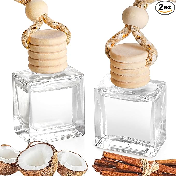 2- Pack Mahogany Coconut Car Air Freshener Hanging Long Lasting Scent Essential Oil Diffuser Car Perfume Inspired Fragrances for Men and Women by VUTOLLOSA