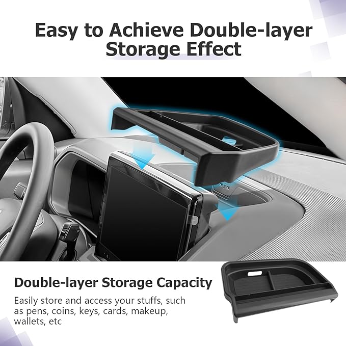 LUWU for 2025 Bronco Sport Dashboard Storage Tray - 2025 Ford Bronco Sport 13.2-inch Behind Screen Organizer Center Console Display Box Dash Tray Bronco Sport 2025 Accessories (Only for 13.2" Screen)