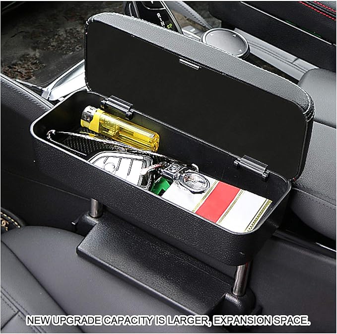 SKTU Auto Car Armrest Extender Support Elbow & Forearm Arm Wrist Rest Support Adjustable Height Comfort Pad Universal Fit for Most Car Models Center Console (White with Organizer)