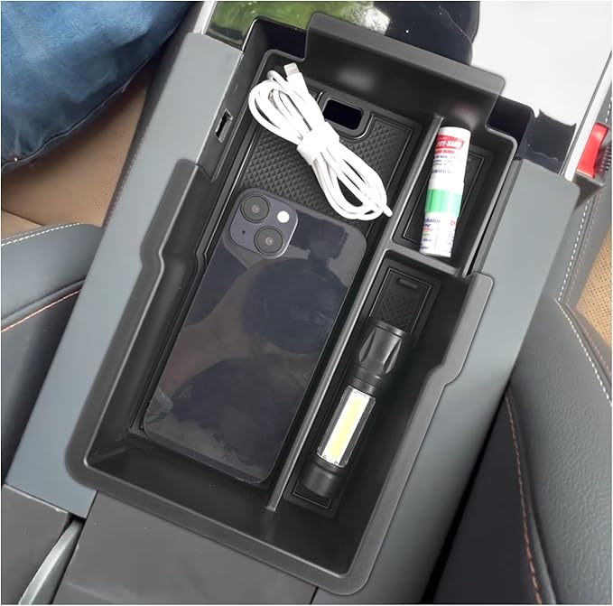 SXCY for 2025 Equinox Center Console Organizer [Not for Equinox EV] for Chevrolet Equinox 2025 Accessories Armrest Console Tray for 2025 Equinox Console Organizer Armrest Storage Box