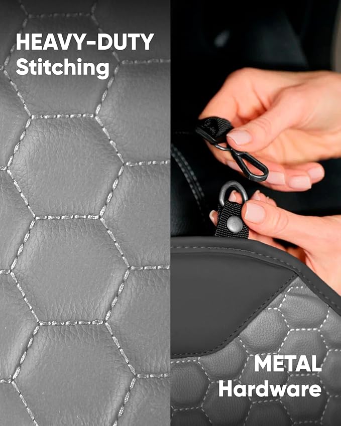 Owleys Premium Leather Car Seat Protector for Child 2 pcs Gray