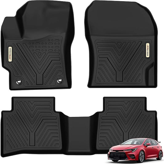 YITAMOTOR Floor Mats Compatible with Toyota Corolla Sedan 2020-2026 (Not Fit for Hatchback), TPE All Weather Automotive Corolla Floor Liners Custom Fit 1st & 2nd Row, Black