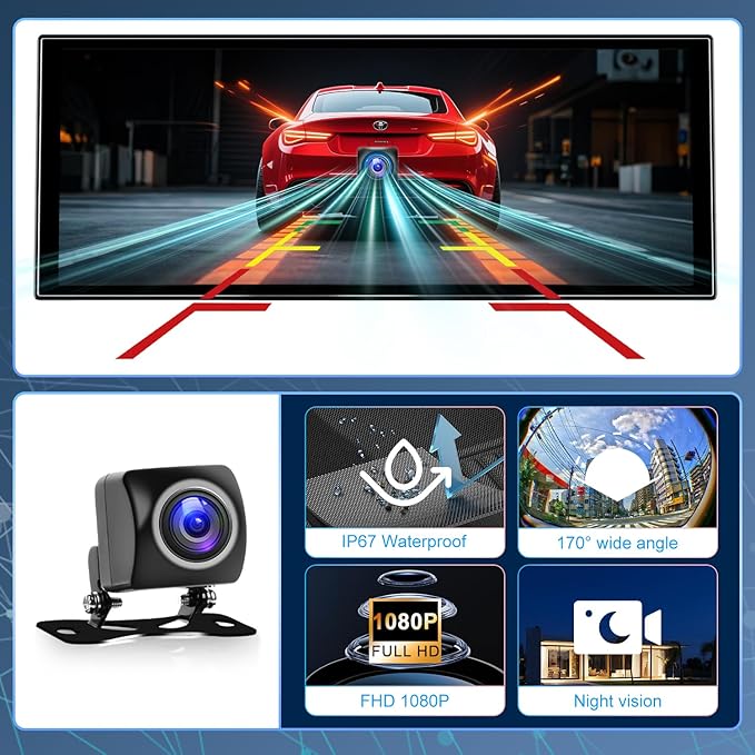 [11" Fully Laminated 60fps Touchscreen] -Accfly Wireless car Play Screen for Apple carplay &Android Auto, OTA Updates -HD Front Dashcam & Backup Camera, Car Stereo Radio/GPS Navigation/BT Audio