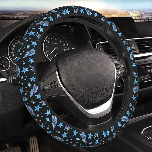 Sea Turtle Steering Wheel Cover for Women Elastic Rubber Steering Wheel Universal 15 Inch Fit for Cars, Auto, SUVs