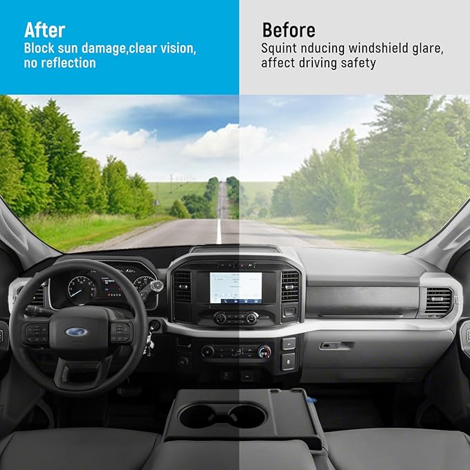 ZZEQYG Dash Cover for Ford F150 2021 2022 2023 2024 2025 Accessories Flannel Dashboard Cover Dash Mat Center Console Cover Sunshield Protector Pad