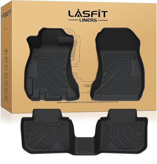 LASFIT Floor Mats for Subaru Crosstrek 2016-2017/XV Crosstrek 2013-2015/Impreza 2012-2016/WRX 2015-2021,Custom Fit TPE All Weather Floor Liners 1st & 2nd Row for Subaru Car Mats, Black