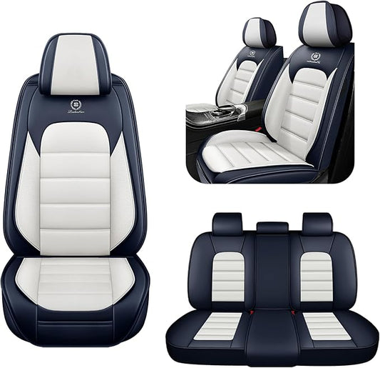 5 Seat Covers for Toyota RAV4 2000-2026 Breathable Car Seat Covers,Anti-Slip Waterproof Car Seat Protectors with Airbag,Automotive Vehicle Cushion with Storage Pockets (Standard,Blue)