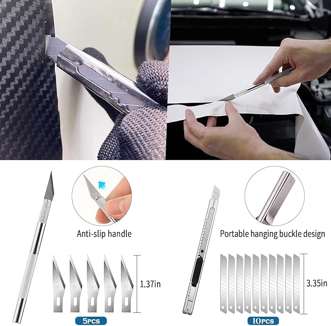 JIURUN 43 PCS Car Window Tint Kit, Vinyl Wrap Tool Window Tint Squeegee Tools Vehicle Glass Protective Film Installation Kit Automotive Window Film Tinting Kit