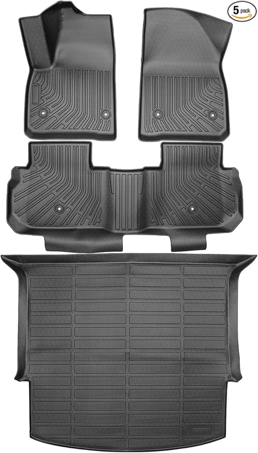 Floor Mats & Cargo Liner Set Fit for Chevy Blazer 2019-2024 2025 All Weather Protection TPE Anti-Slip Odorless Automotive Full Set Custom Chevrolet Blazer Car Mats Accessories