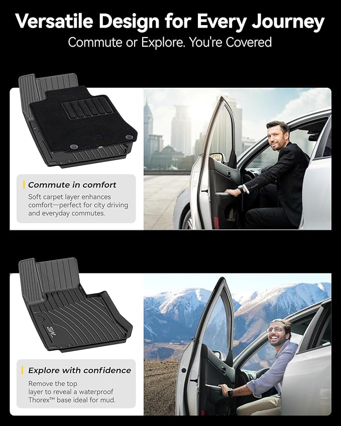 3W Floor Mats(with Carpets) & Cargo Liner Fit for Mercedez Benz GLC 2016-2022(Not Fit Coupe), TPE All Weather Waterproof Custom Fit Automotive Floor Liners Carpet and Truck Car Liners for Benz GLC