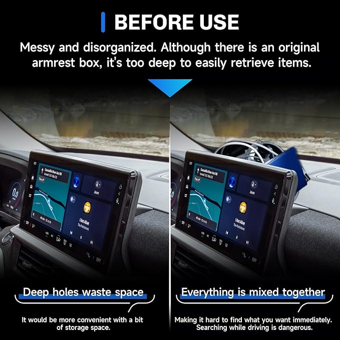 SXCY 2PCS for 2025 Ford Explorer Screen Back Tray + Center Console Organizer(Red Mat) for Ford Explorer 2025 Accessories Console Tray for 2025 Ford Explorer Dashboard Organizer 2025 Explorer Accessory