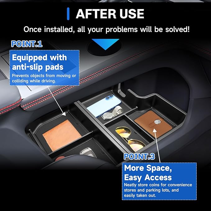 SXCY for 2025 Toyota Sienna Under Console Organizer [Not for Console w/Cool Box] for 2021-2025 Toyota Sienna Accessories 2021-2025 Sienna Under Armrest Organizer 2024 2025 Sienna Under Console Tray