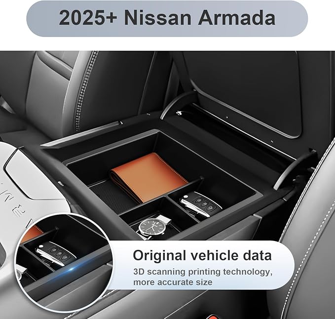 SKTU for 2025 2026 Nissan Armada Accessories Center Console Organizer for 2025 2026 Nissan Armada (SV/SL/Platinum/Pro-4X/Platinum Reserve) Console Tray Armada Middle Console Tray Durable