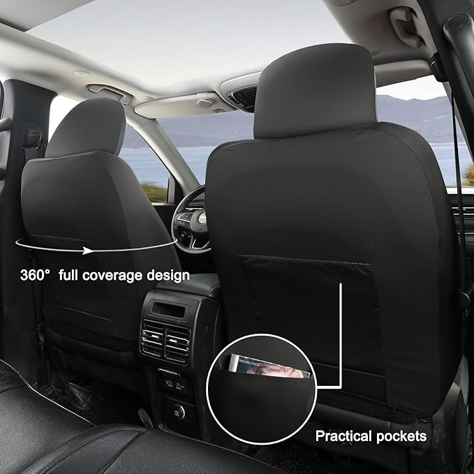 GIANT PANDA Front Car Seat Cover for Jeep, Leather Bucket Seat Covers Custom Fit Jeep Grand Cherokee Wrangler Compass Gladiator Wagoneer Renegade Liberty Patriot (Yellow+Black)