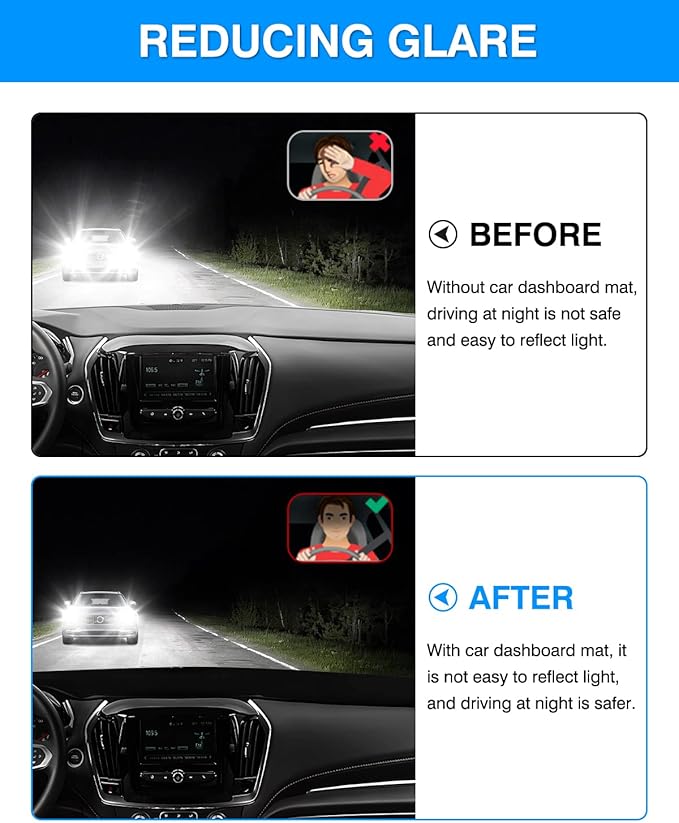 Autorder Dashboard Cover Mat for 2018-2024 Chevrolet Traverse Accessories Dash Cover Flannel Dash Mat Sunshade Glare UV Rays Protector