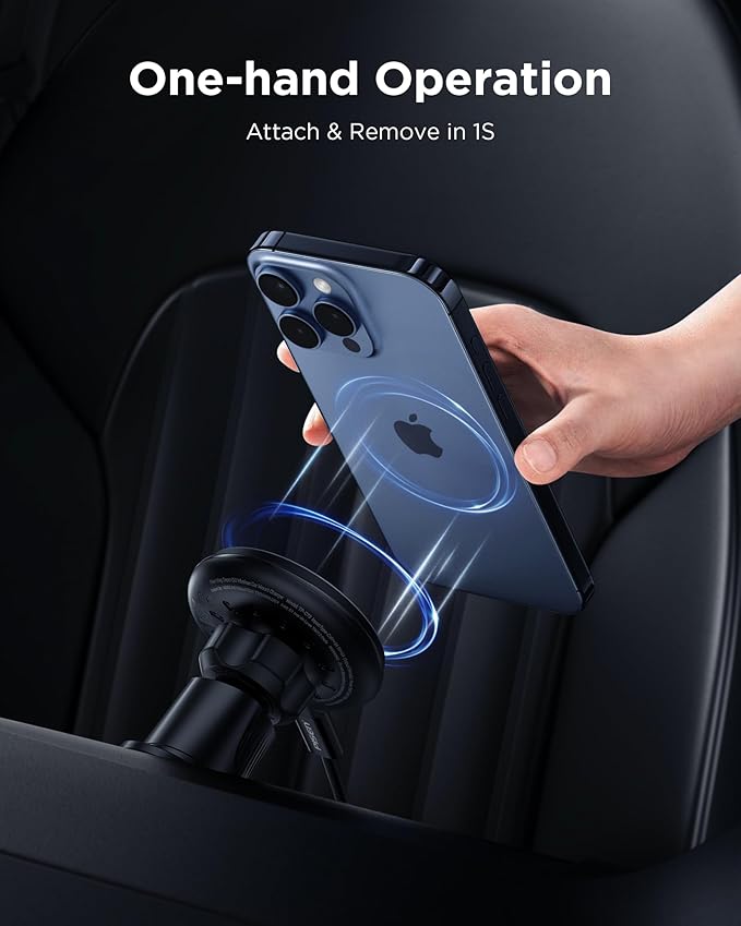 PISEN Mag-Safe Car Mount Charger - Qi2 15W Magnetic Car Phone Holder, 15W Wireless Qi2 Car Charger Mag-Safe Phone Holder, Car Vent Phone Mount Magnet Car Phone Holders for iPhone 16 15 14 13 12 Series