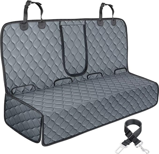 URPOWER Dog Car Seat Cover for Back Seat - Waterproof Dog Bench Cover Fits Middle Armrest for Full Size SUVs & Trucks, Nonslip Backseat Protector for Pets and Kids