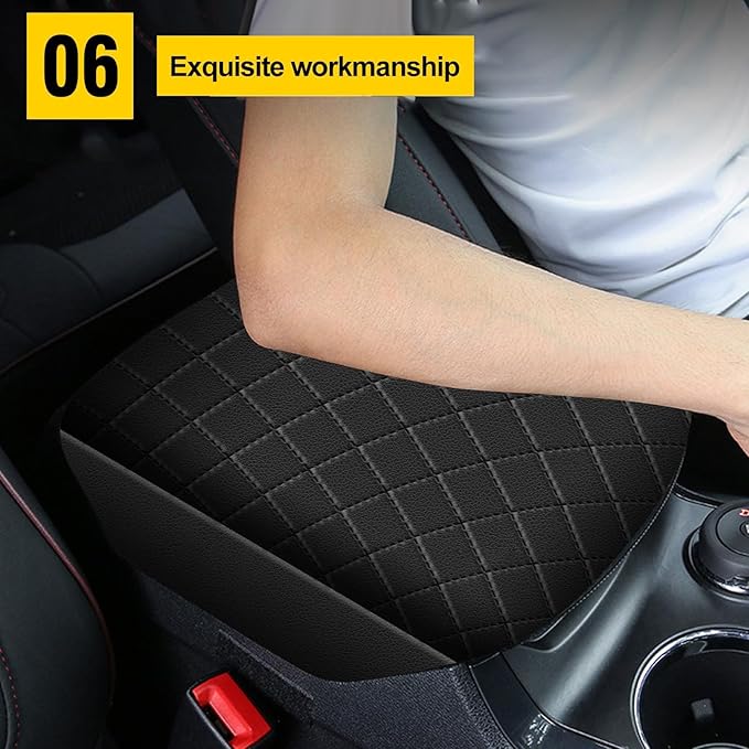 AOMSAZTO Center Console Cover Customized Armrest Cover Compatible with 2011-2019 Ford Explorer Soft Cozy Leather Arm Rest Covering for Car