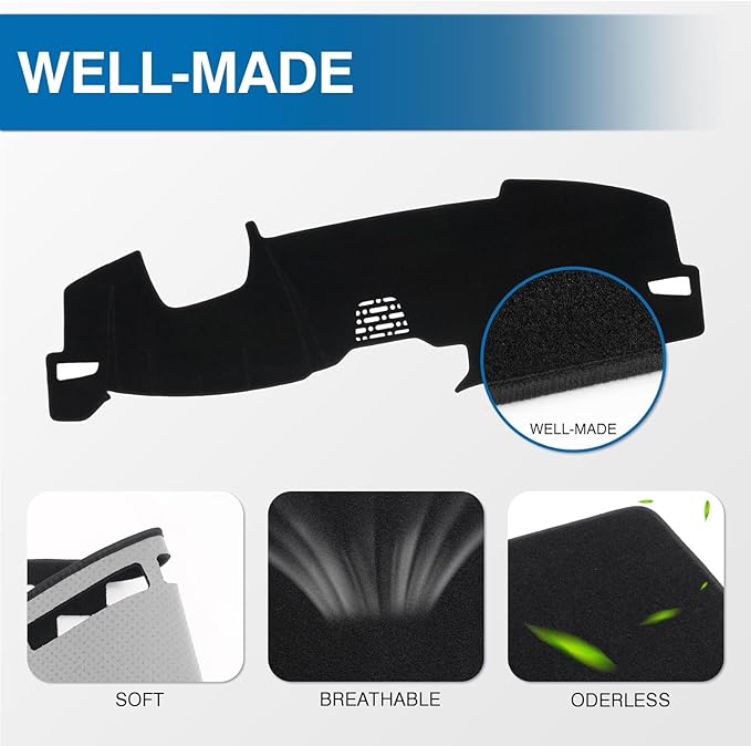 KUST Car Dash Cover for Honda Accord 2023-2026 Dash Carpet Polyester Dashboard Cover Non-Slip Dash Protector Interior Accessories for Accord Custom Fit Dash Mat Sunshade Windshield No Glare Black