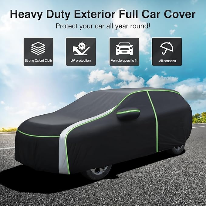 Escape Car Cover Fits for Ford Escape 2001-2023 2024 2025 2026 All Weather SUV Car Covers for Escape Accessories, Waterproof with Zipper & Reflective Safety Strips