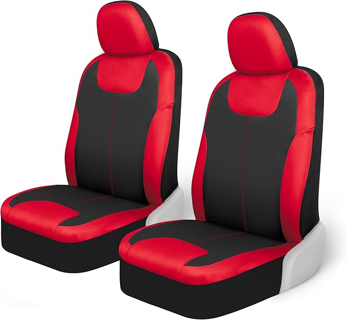 Motor Trend 2 Waterproof Front Seat Covers + 2 Trimmable Floor Mats – Universal Fit Car Interior Combo Set for Cars, Trucks, SUVs & Vans – All-Weather Protection for Vehicle Seats & Flooring